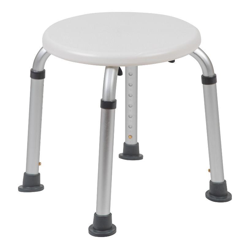 White Adjustable Aluminum Bath and Shower Stool