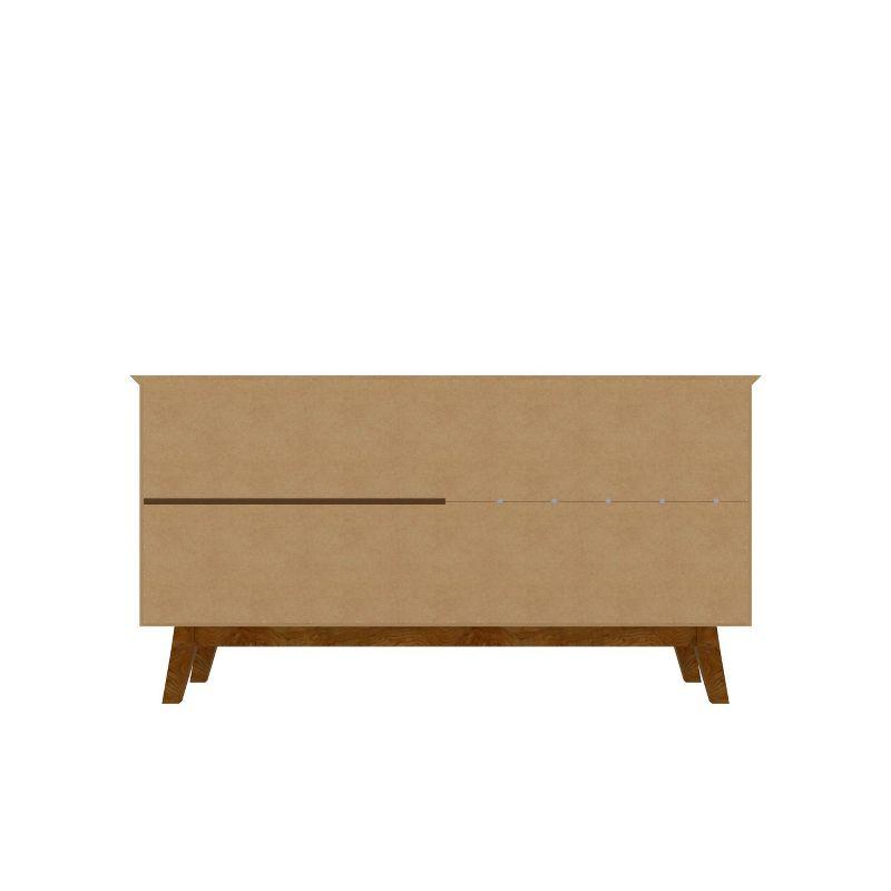 63" White Solid Wood Mid-Century Modern Sideboard