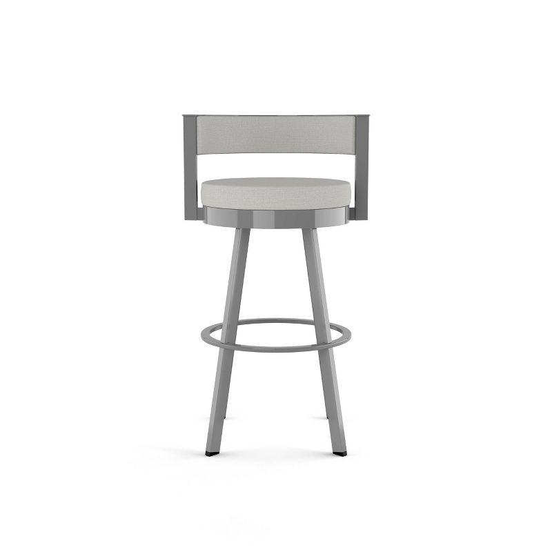 Charcoal Gray 33.75'' Swivel Metal Counter Stool with Round Cushion