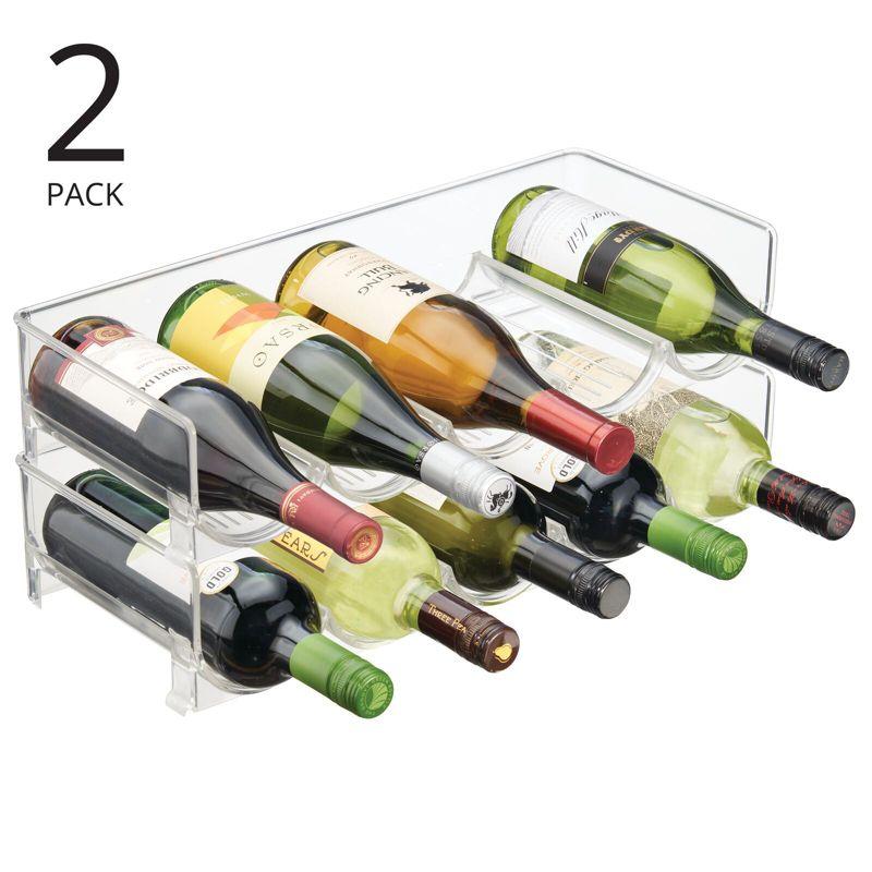 mDesign Water Bottle / Wine Rack Storage Organizer