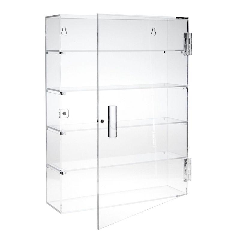 Juvale 5-Tier Acrylic Display Case for Collectibles, Mini Action Figures and Rocks - Wall Mountable Collection Cabinet (Clear)