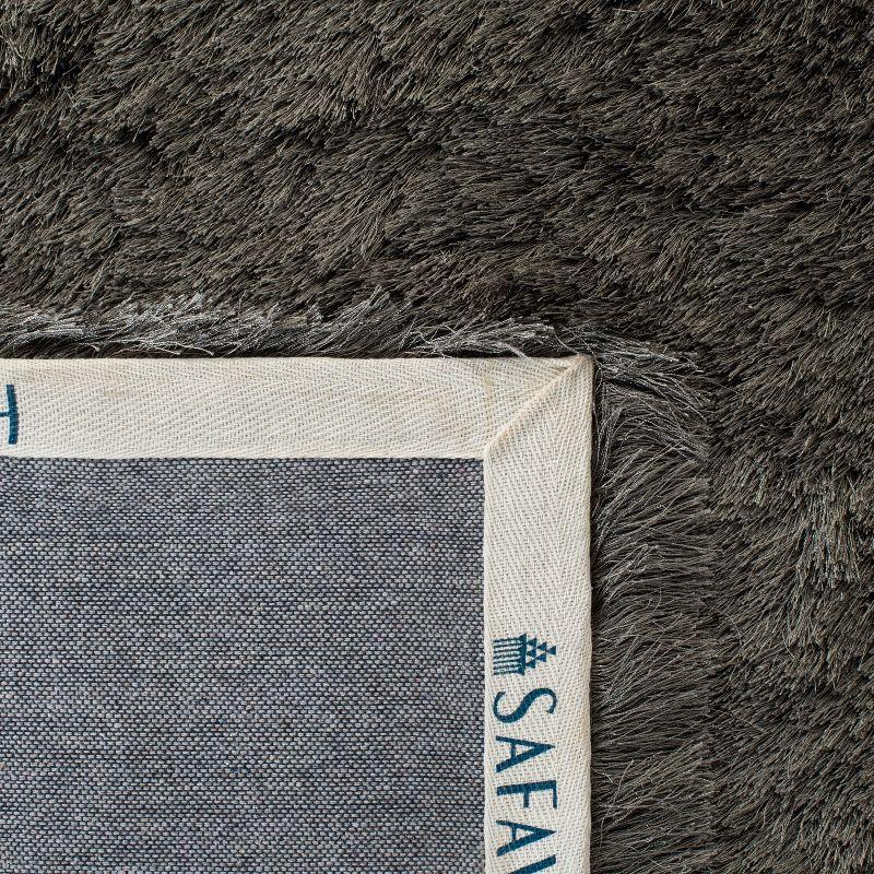 Paris Shag SG511 Hand Tufted Indoor Area Rug - Titanium - 7'x7' Square - Safavieh