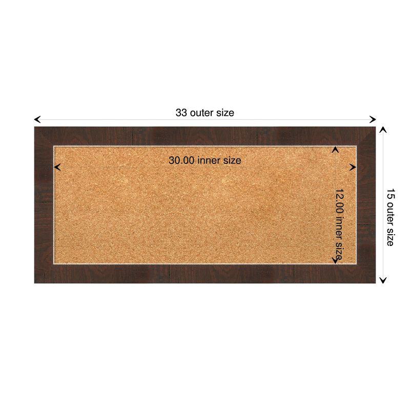 Wildwood Brown Narrow Framed Natural Cork Bulletin Board