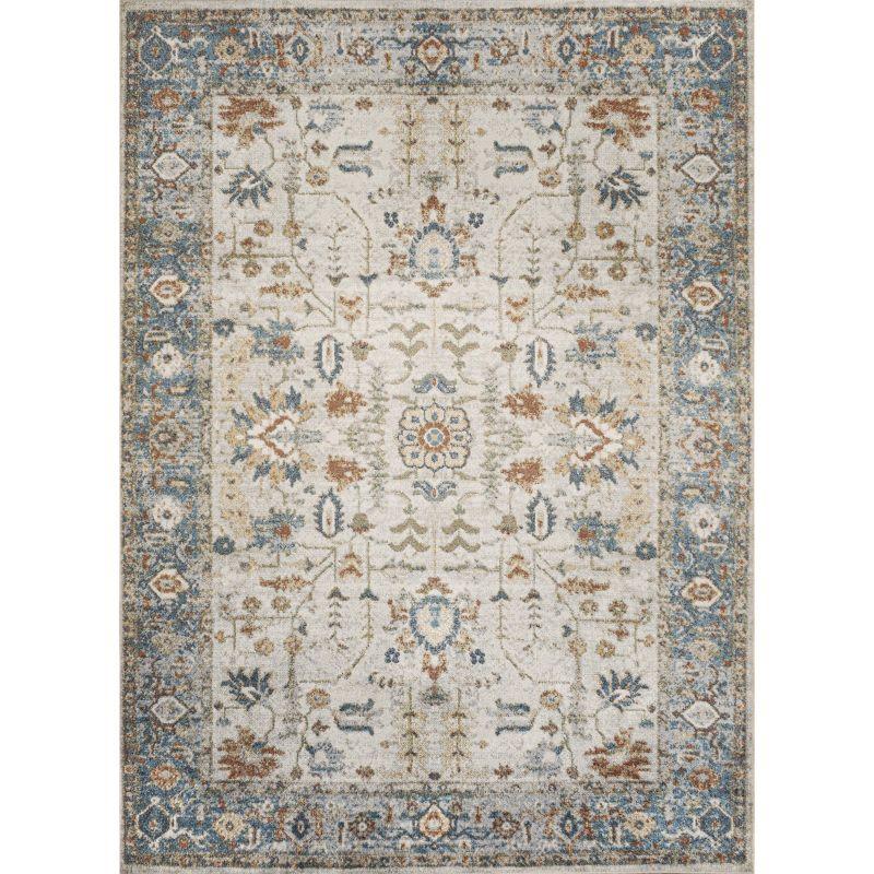 JONATHAN Y Hiero Persian Border Low-Pile Machine-Washable Indoor Area Rug