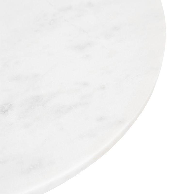 Kate and Laurel Tira Round Metal Side Table, 14x14x24, Bronze and White