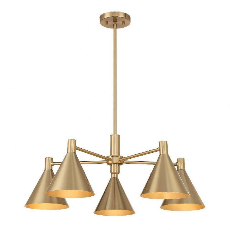 Noble Brass 5-Light Adjustable Metal Chandelier