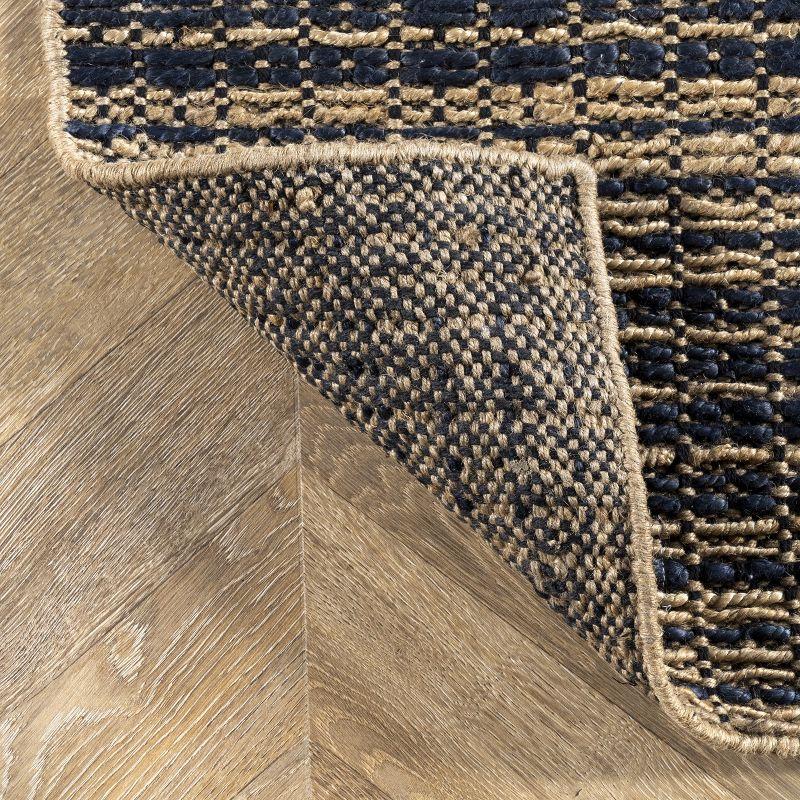 nuLOOM Danica Hand Woven Plaid Jute Area Rug