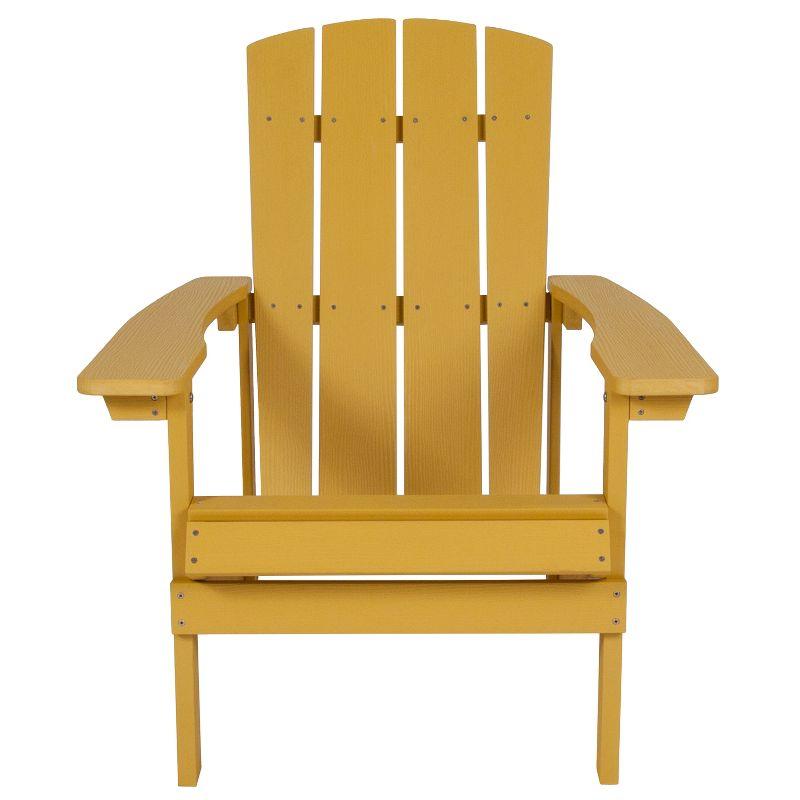 Sunny Cottage High-Back Yellow Polystyrene Resin Adirondack Chair