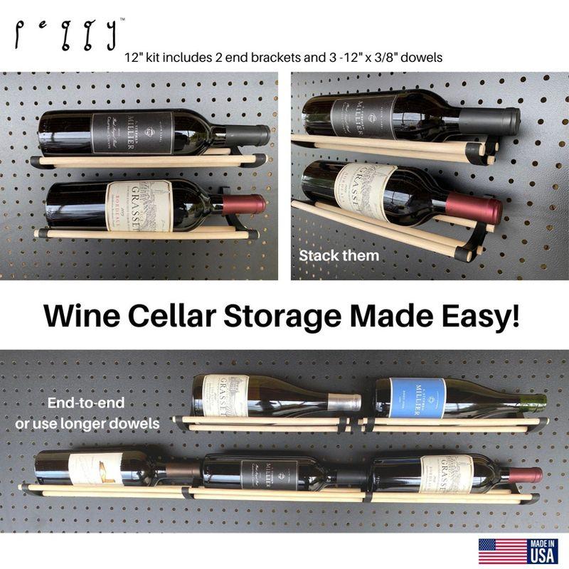 Peggy Pegboard Work Station Organizer – Hooks & Dowels for Tape, Ribbon, Wire, Crafts, Wine Rack White 1PK