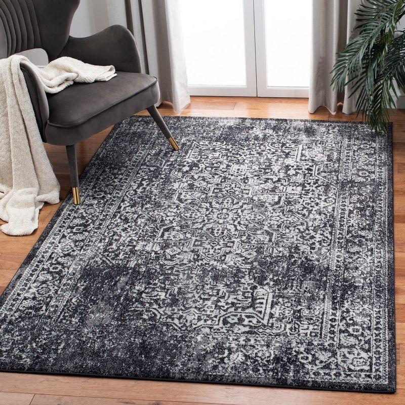 Reversible Black/Grey Synthetic Easy-Care Rug 6' x 9'