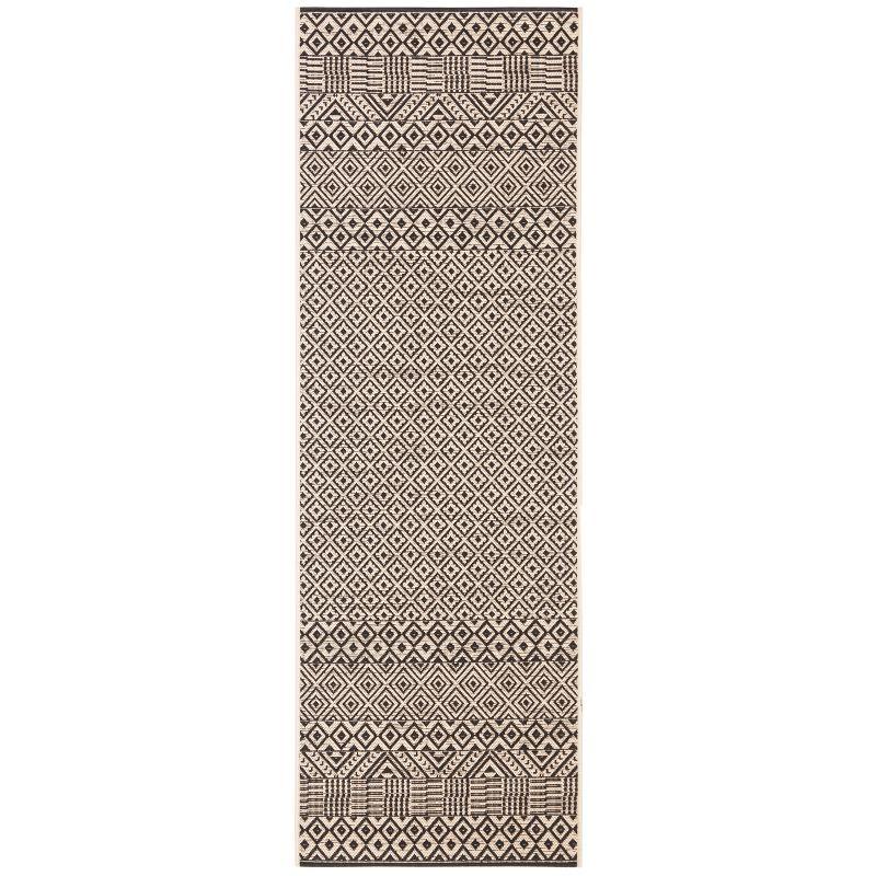 Courtyard Contemporary Black Synthetic 8' x 10' Easy-Care Area Rug