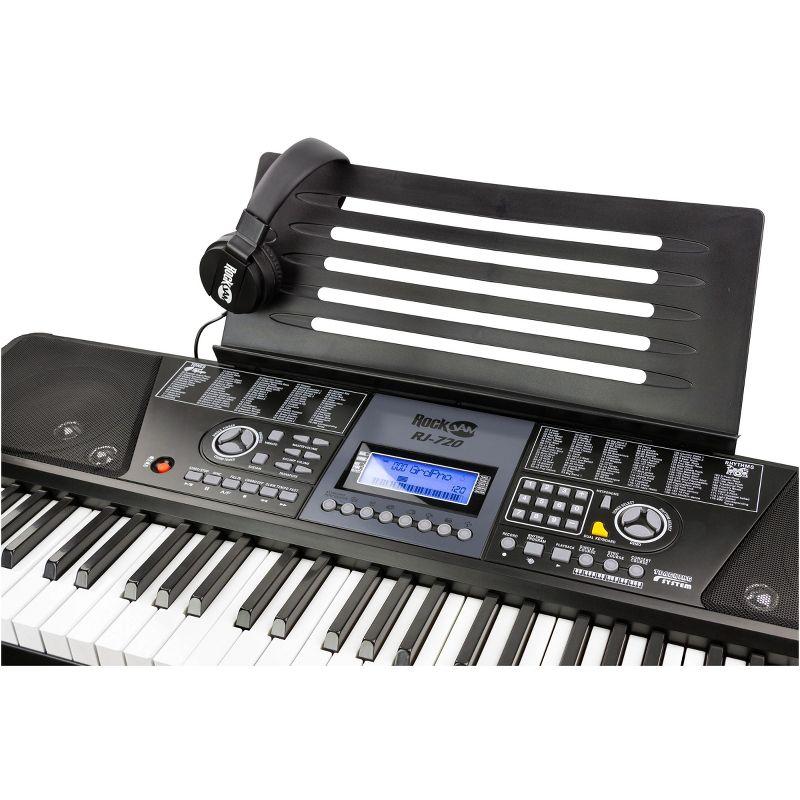 RockJam RJ720-SK 61 Key Keyboard Piano Kit with Keyboard Stand, Keyboard Bench, Sheet Music Stand & Lessons