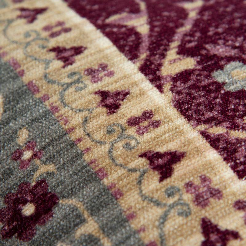 14"x26" Antique Rug Patterened Throw Pillow Cover Red - Rizzy Home