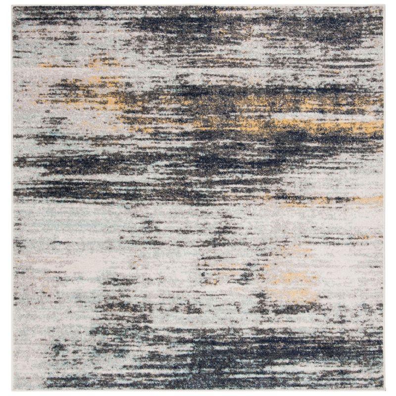 Adirondack ADR201 Power Loomed Area Rug - Light Grey/Black - 6'x6' - Safavieh.
