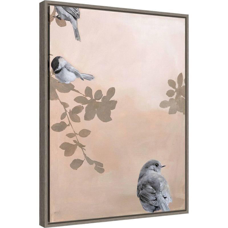 18" x 24" Bird 2 by Design Fabrikken Framed Canvas Wall Art - Amanti Art