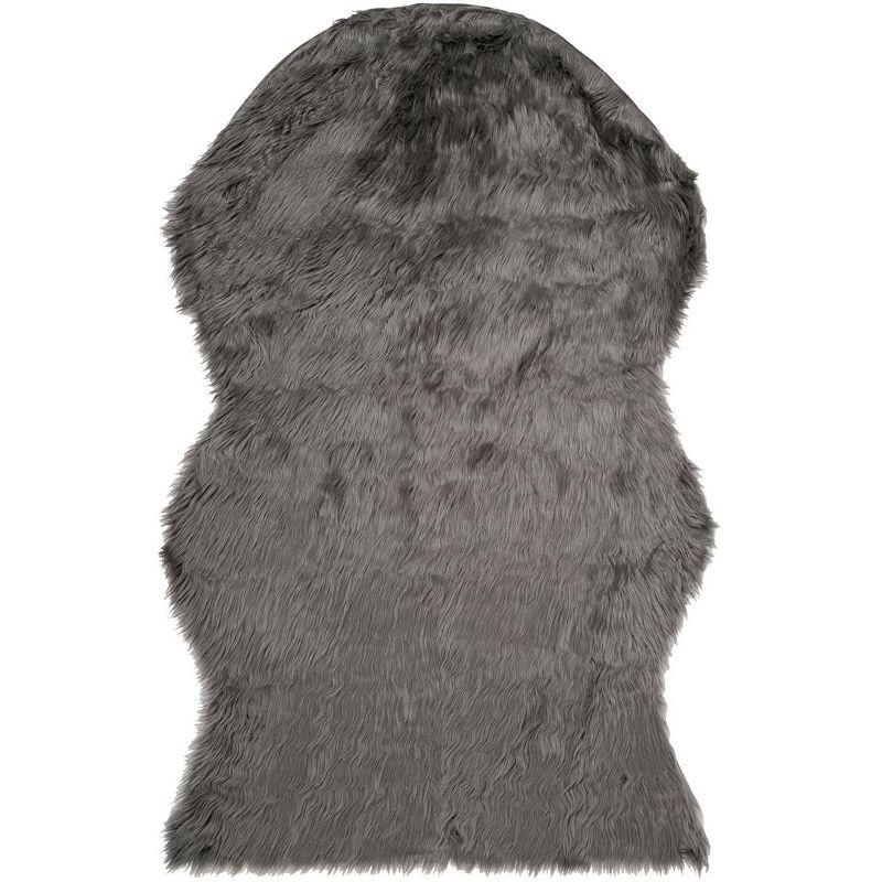 Faux Sheep Skin FSS115 Power Loomed Indoor Accent Rug - Grey - 2'x3' - Safavieh