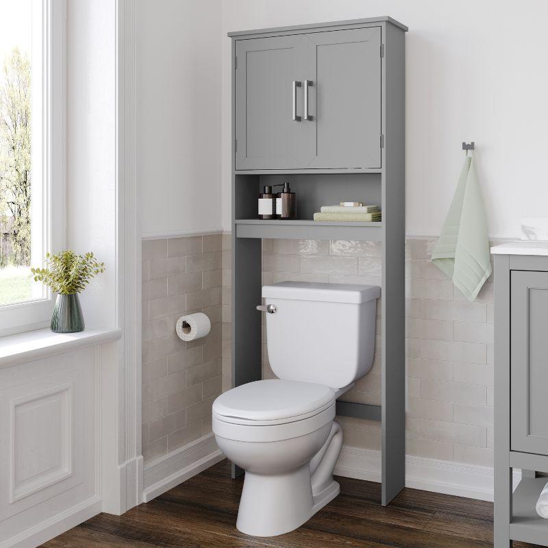 Vega Modern Over the Toilet Cabinet with Shelves and Magnetic Closure Doors