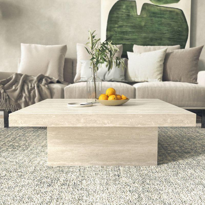 Carmelo 35.4'' Concrete Gray Square Wood Coffee Table