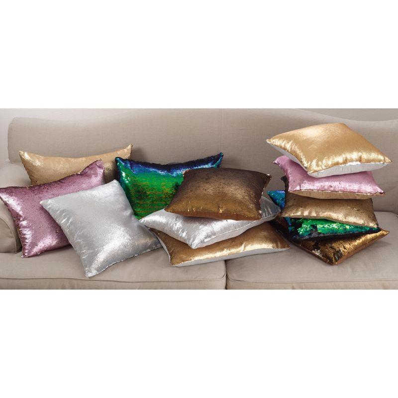 Saro Lifestyle Reversible Sequin Mermaid Poly Filled Throw Pillow