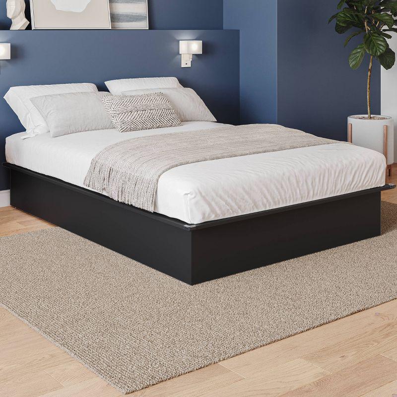 Nexera Full Valere Platform Bed Black: Modern Unupholstered Wood Composite, No Box Spring Needed