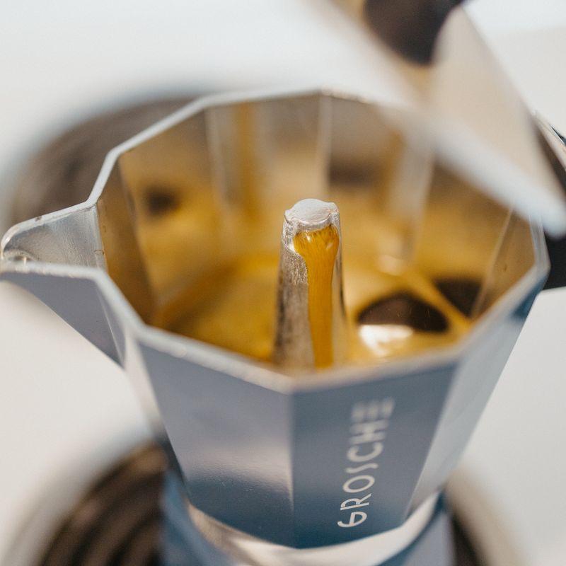 GROSCHE Milano Stovetop Espresso Maker Moka Pot 6 Espresso Cup size 9.3oz, Blue