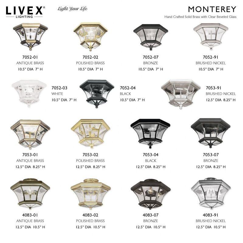 Livex Lighting Monterey 3 - Light Flush Mount in  Brushed Nickel