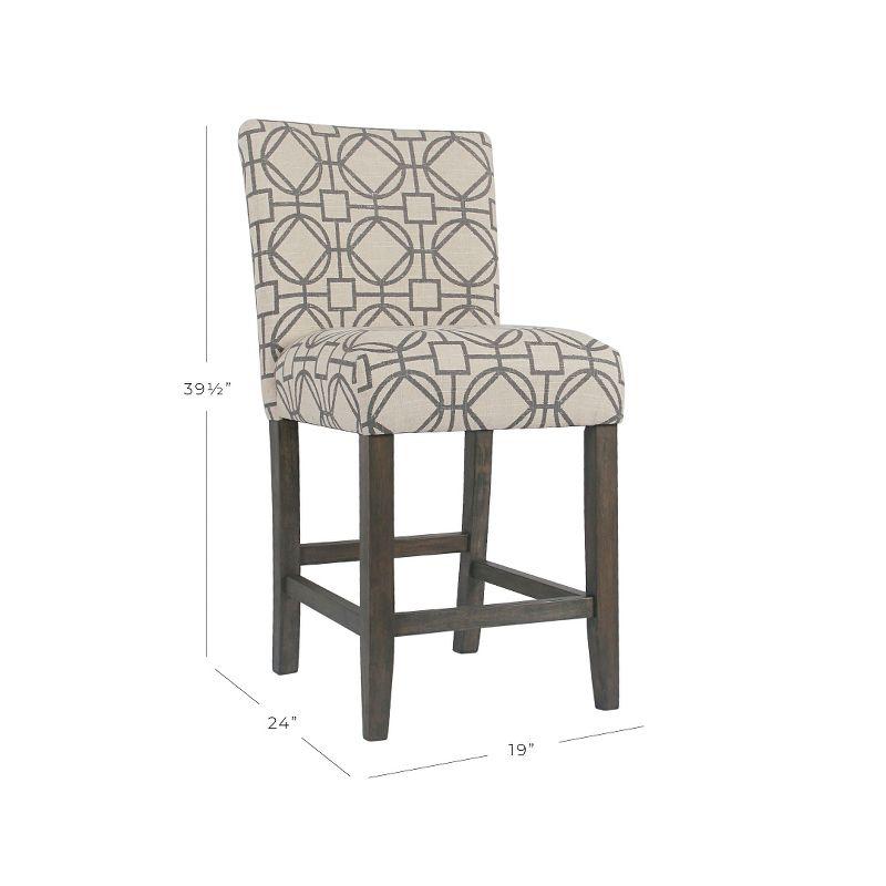 Elegant Gray Lattice 24" Wooden Counter Height Barstool