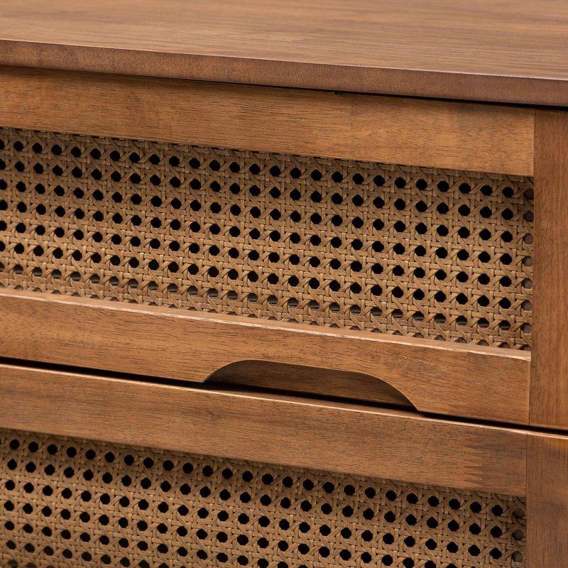 Barrett Wood & Synthetic Rattan Chest: 4-Drawer Storage for Bedroom - Baxton Studio