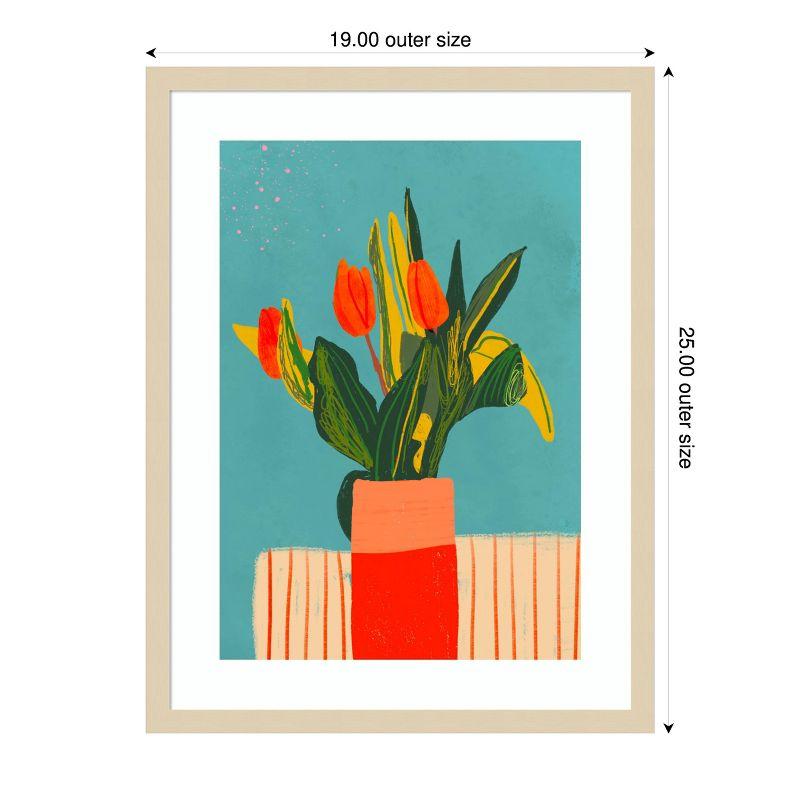 Vibrant Tulips Abstract Still Life Wood Framed Print