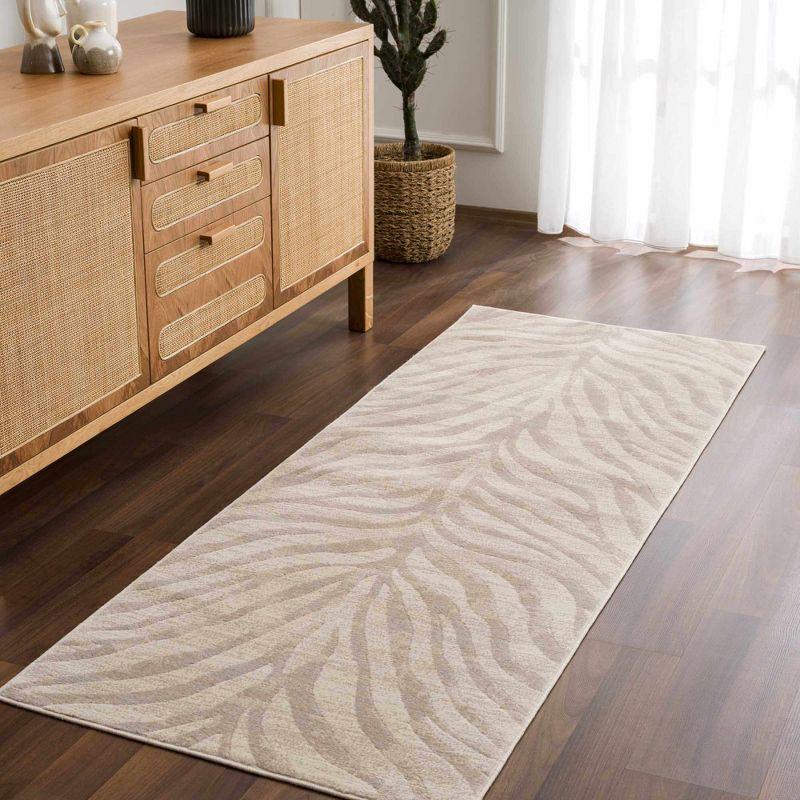 Hauteloom Beige Manteca Zebra Print Area Rug