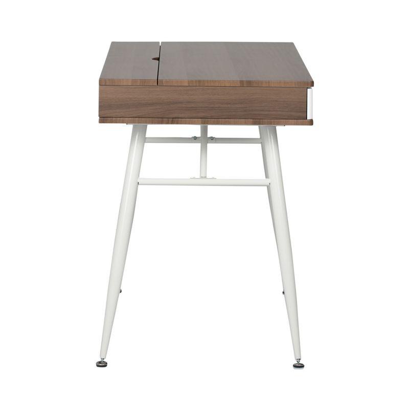 Alcove Writing Desk Chestnut - Calico Designs: Metal Frame, MDF Surface, Mid-Century Modern Style