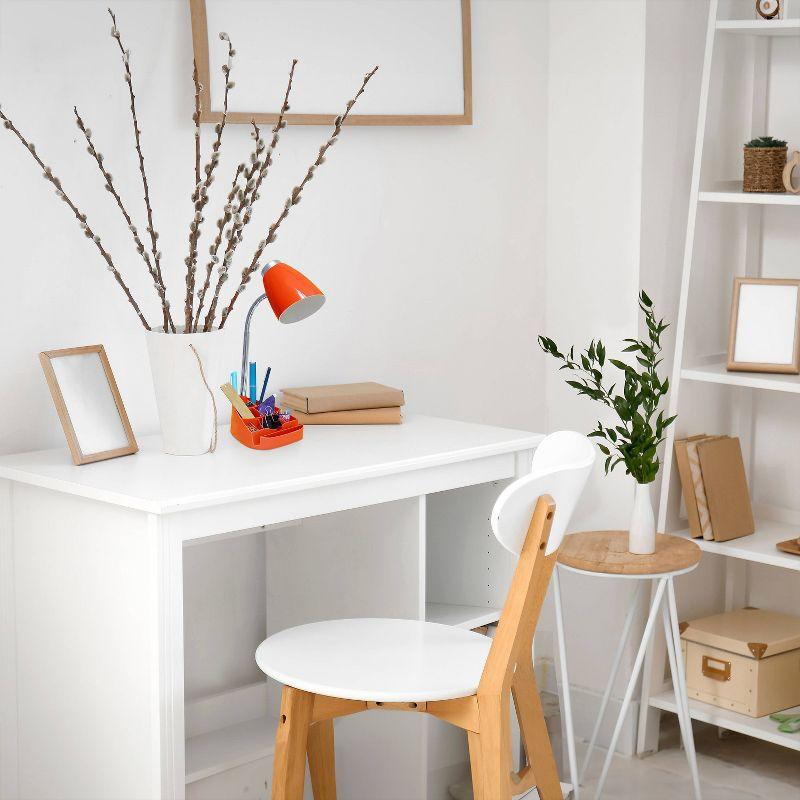 Creekwood Home 18.5" Flexible Gooseneck Organizer Desk Lamp with Phone/iPad/Tablet Stand Orange