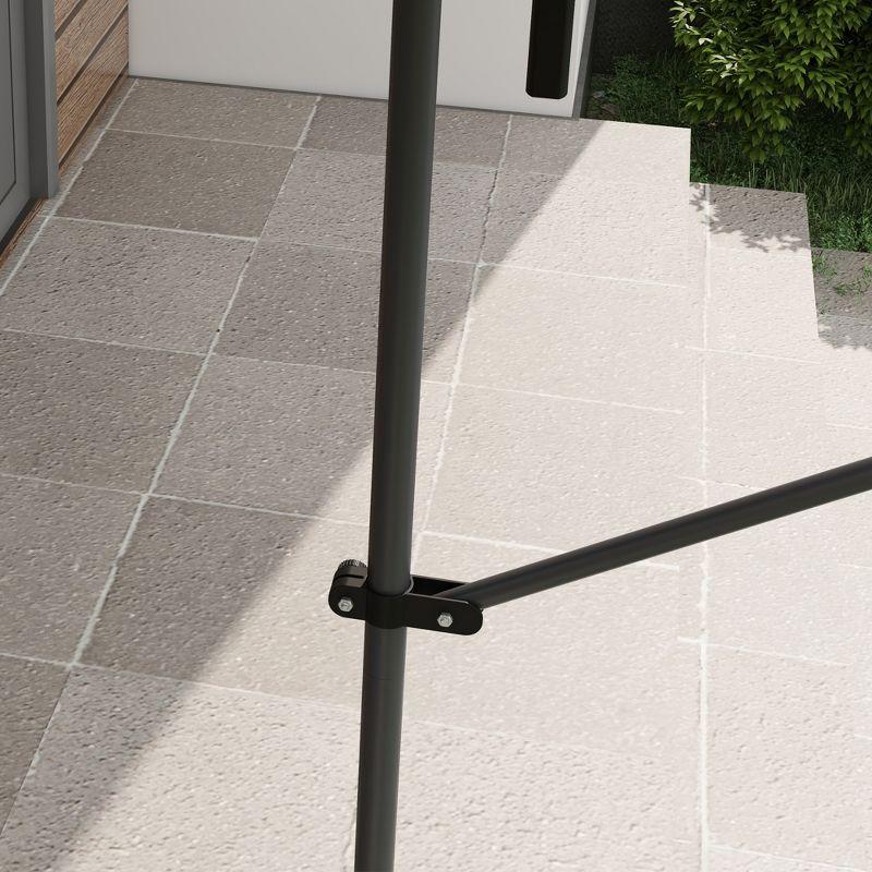 Outsunny 8' x 4' Retractable Awning, Non-Screw Patio Awning with UV Resistant Fabric, Dark Gray