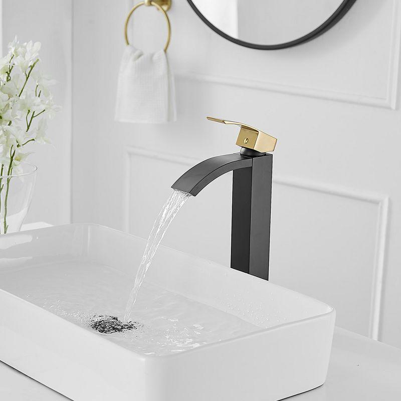 BWE Waterfall Single Hole Single Handle Bath Vessel Sink Faucet With Pop Up Drain Without Overflow