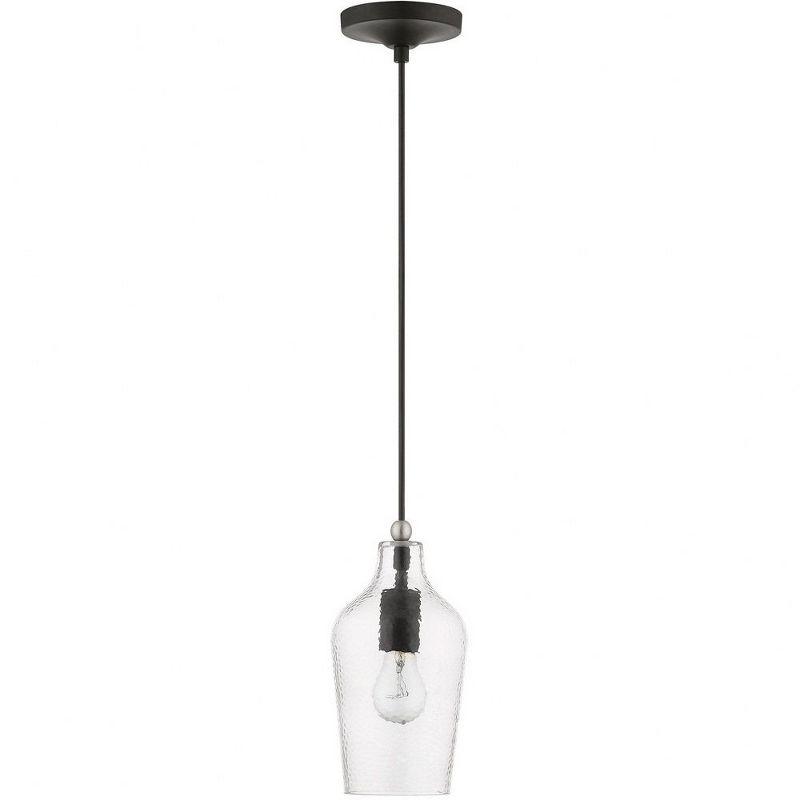 Livex Lighting Avery 1 - Light Pendant in  Black/Brushed Nickel