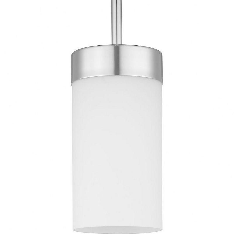 Polished Chrome Mini Pendant with Etched Glass Shade