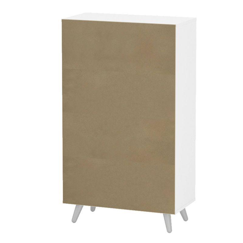 40.75" Sidney 4 Shelf Bookshelf White - Polifurniture: Modern Style, Particle Board, for Dorm Use