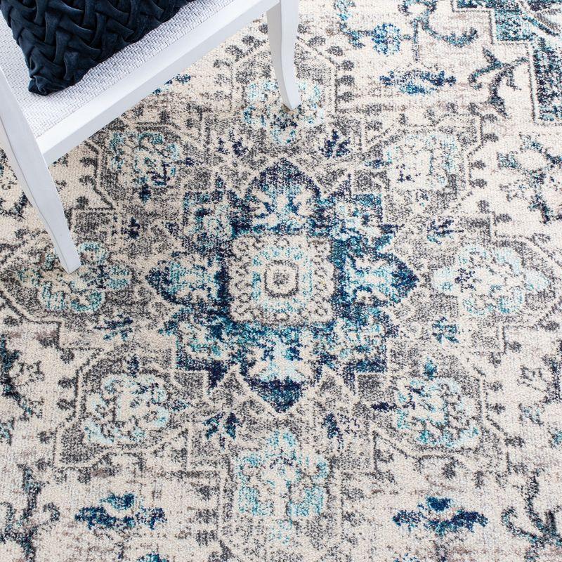 Madison MAD473 Power Loomed Indoor Accent Rug - Ivory/Grey - 3'x3' - Safavieh