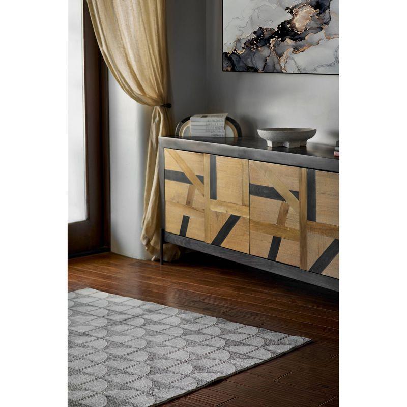 Momeni 1'10"x2'10" Edition Geometric Machine Loomed Area Rug Charcoal Gray: Low Pile Polyester Accent Rug