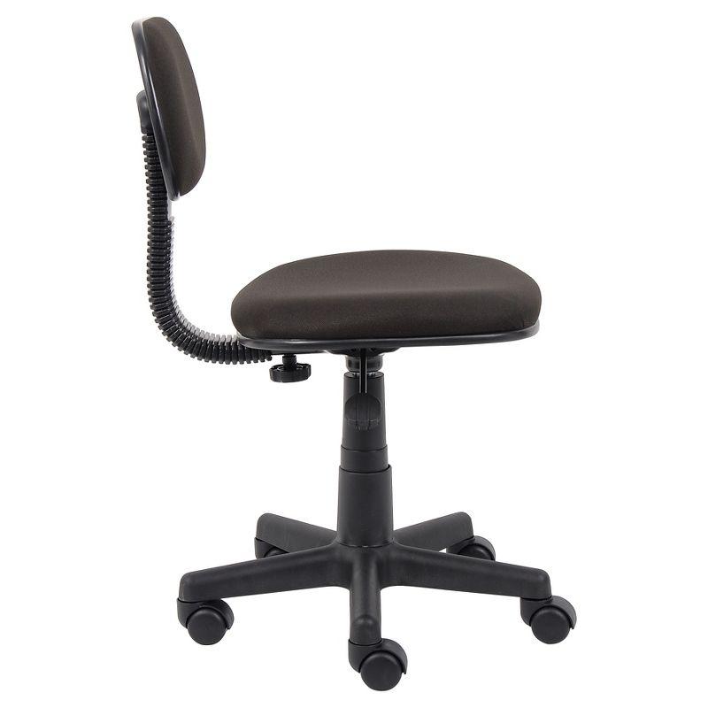 Fabric Steno Chair Black - Boss Office Products: Pneumatic Lift, Nylon Base, Swivel Casters