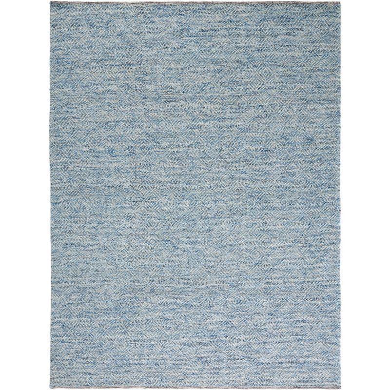 Blue Hand-Tufted Wool 8' x 10' Rectangular Area Rug