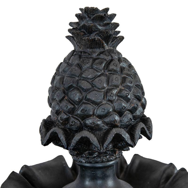 Sunnydaze Electric Fiberglass 3-Tier Welcome Pineapple Top Outdoor Water Fountain - 57" - Deep Espresso
