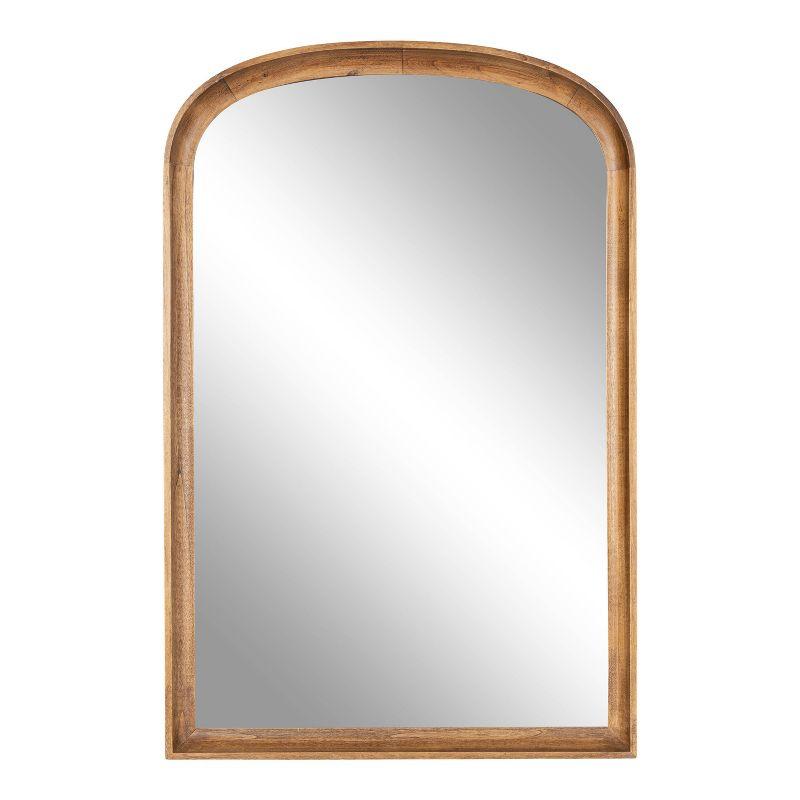 24"x36" Hatherleigh Basket Arch Wall Mirror Rustic Brown - Kate & Laurel All Things Decor: Modern Farmhouse Design, No Assembly Required