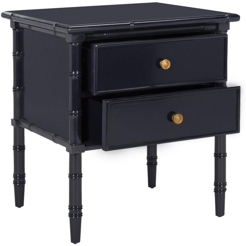 Comfort Pointe Ellison Nightstand Midnight Blue: Coastal Style, 2 Drawers, MDF & Poplar Frame, 25"H x 23"W