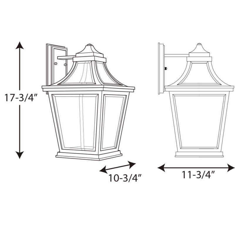 Progress Lighting Endorse 1-Light Outdoor Wall Lantern in Black with Clear Beveled Glass Shade