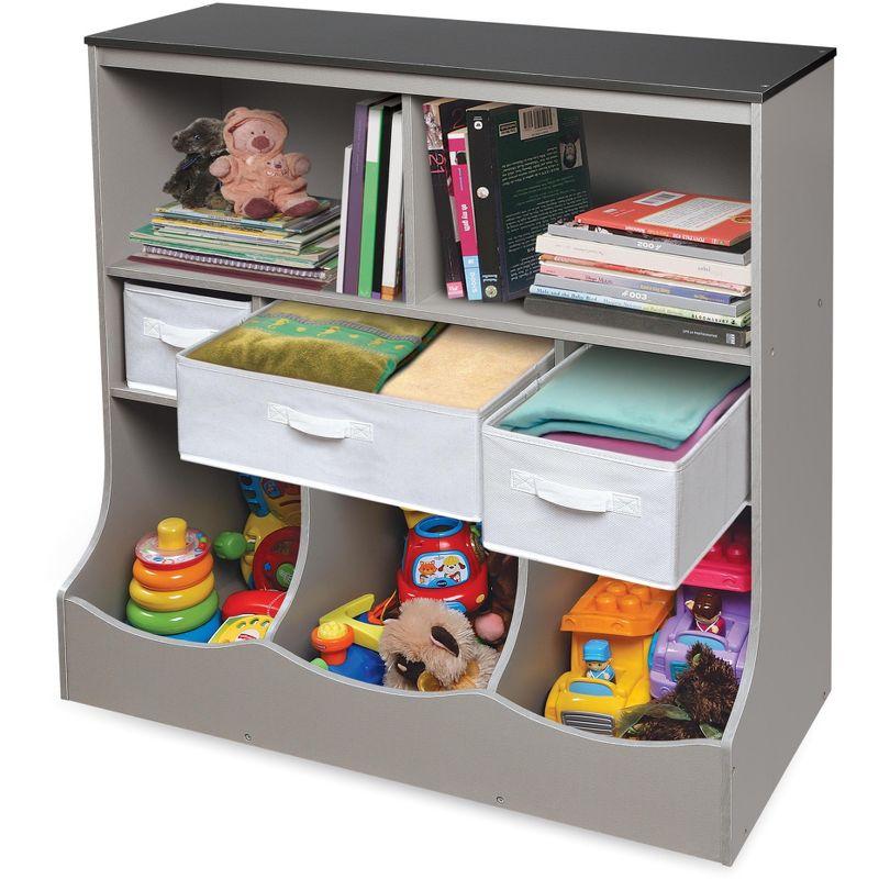 Badger Basket Combo Bin Storage Unit with Three Baskets  (Gray)