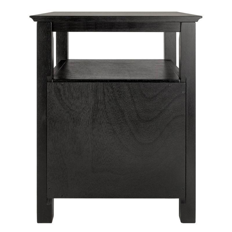 Timber Nightstand Black - Winsome: 2-Shelf Cabinet, Open Storage, Bedroom Furniture