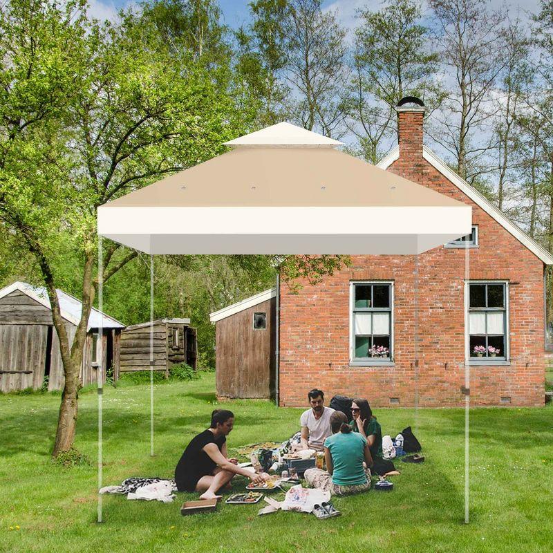 Ivory and Sand Dual-Tier Gazebo Canopy Replacement Cover