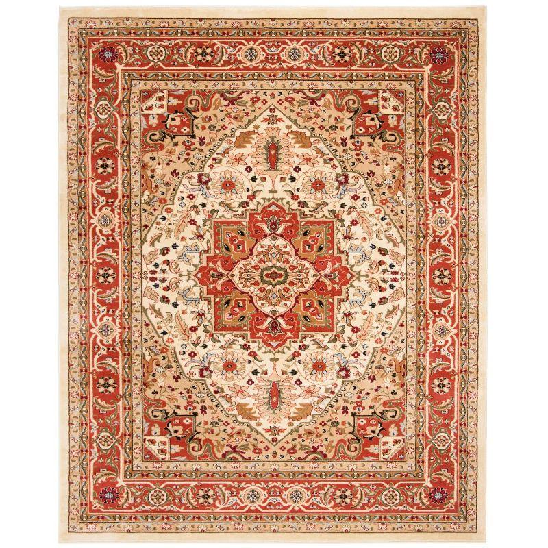 Lyndhurst Heriz LNH330 Power Loomed Area Rug - Ivory/Rust - 8'x11' - Safavieh