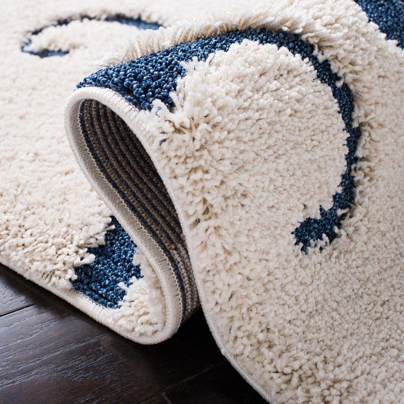 Florida Shag SG455 Power Loomed Indoor Area Rug - Cream/Blue - 9'6"x13' - Safavieh.